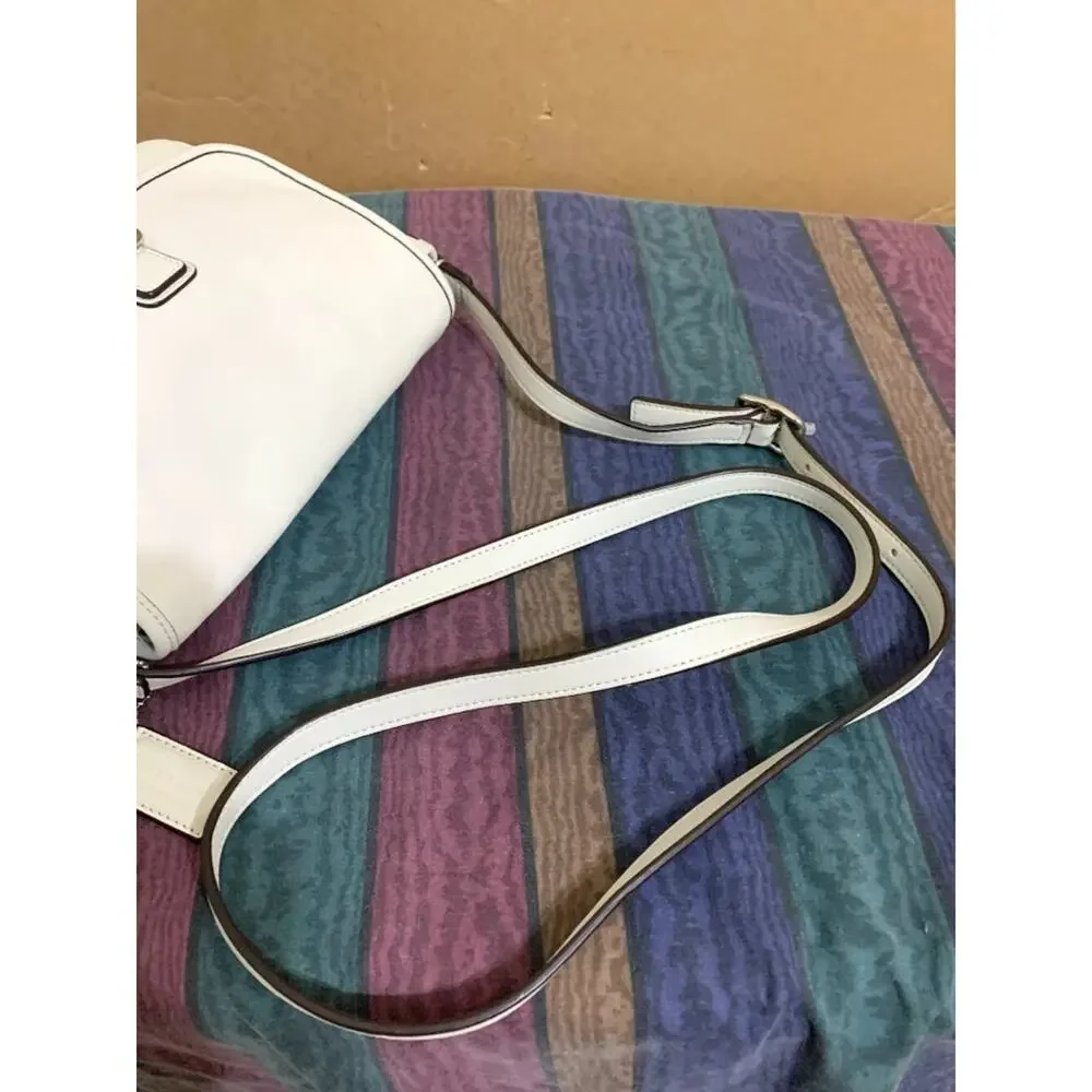COACH HADLEY Small White Leather Buckle-Trim Field Bag Crossbody F29763